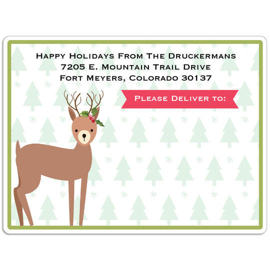 Holly Deer Shipping Labels